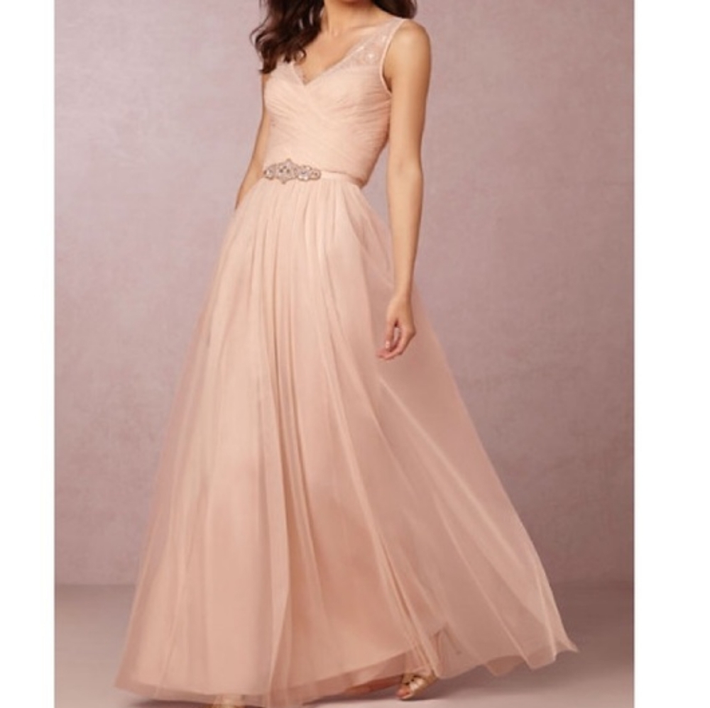 Bhldn hitherto fleur dress blush pink bridesmaid